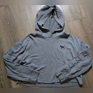 Victoria Secret Pink Gray Crop Sweatshirt